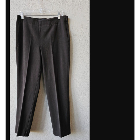 Talbots Womens Classic Side Zip Straight Pants‎ 12WP Petite Dark Brown 34x29 - Picture 1 of 3